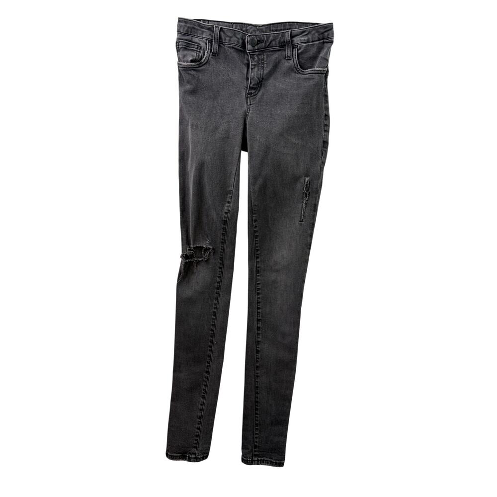 Italian Edge: Trussardi Distressed Faded Grey Jeans – 24” Waist, 31” Inseam